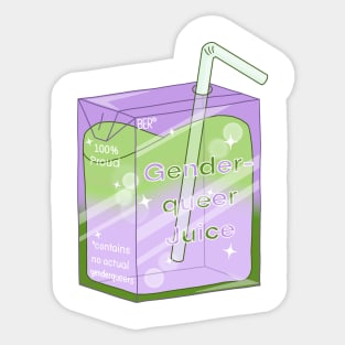 Genderqueer Juice Pride Juice Box Sticker